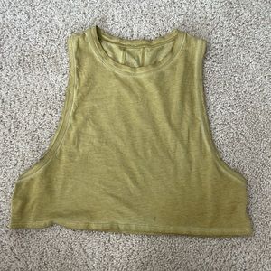 Yellow Lululemon Crop Tank, Size 8 (small)